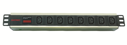  Блок розеток для 19дюймовых шкафов; 8 розеток IEC60320 С13; амперметр DKC R519IEC8AMC14 