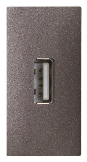  Механизм USB разъема тип А с USB разъем мама на тыльной стороне 1мод. Zenit антрацит ABB 2CLA215590N1801 