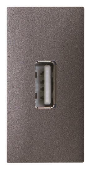  Механизм USB разъема тип А с винтовым подкл. проводов (5п) 1мод. Zenit антрацит ABB 2CLA215580N1801 