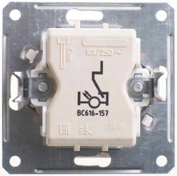  Механизм переключателя перекрестного 1-кл. СП W59 16А IP20 250В 16AX с подсветкой бел. SchE VS616-157-1-86 
