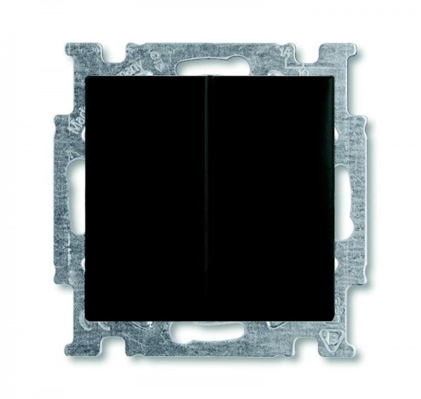  Механизм выключателя 2-кл. 1п СП Basic 55 10А IP20 с клавишей с линзой подсветки с неон. лампой chateau-black ABB 2CKA001012A2178 