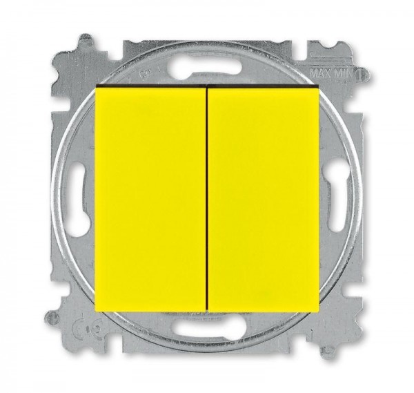  Выключатель кнопочный 2-кл. СП Levit IP20 желт./дым. черн. ABB 2CHH598745A6064 