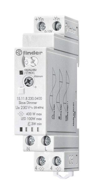  Диммер модульный ведомый электронный (Slave) управление сигналом 0-10В от ведущего диммера (Master) разные типы ламп до 400Вт 230В AC (50Гц) IP20 FINDER 151182300400PAS 