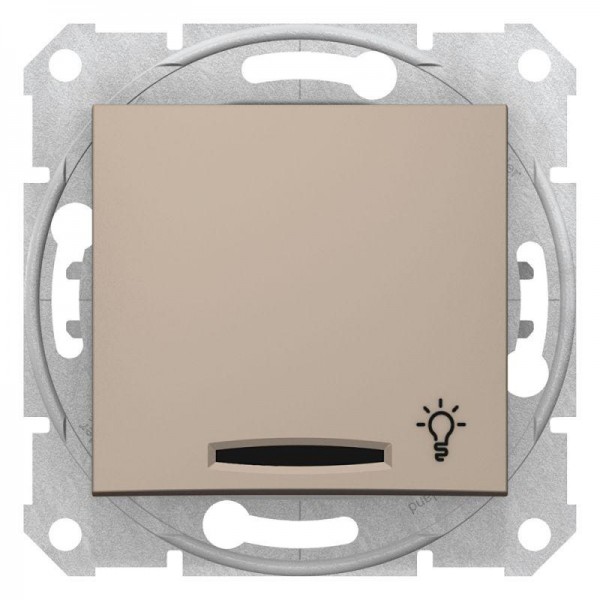 Кнопка выключателя "Свет" СП Sedna с подсветкой титан SchE SDN1800168 