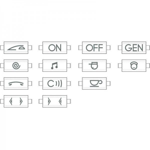  Набор вставок для сменных клавиш Axial 13 вариантов по 5 штук LivingLight антрацит Leg BTC L4916KIT 
