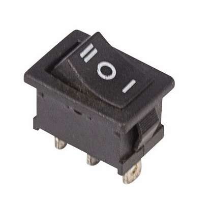  Выключатель клавишный 250В 6А (3с) ON-OFF-ON черн. с нейтралью Mini (RWB-205 SC-768) Rexant 36-2145 