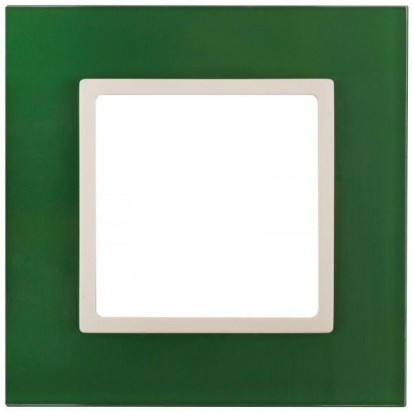  Рамка 1-м 14-5101-27 стекло Elegance зеленый+сл. кость ЭРА Б0034481 