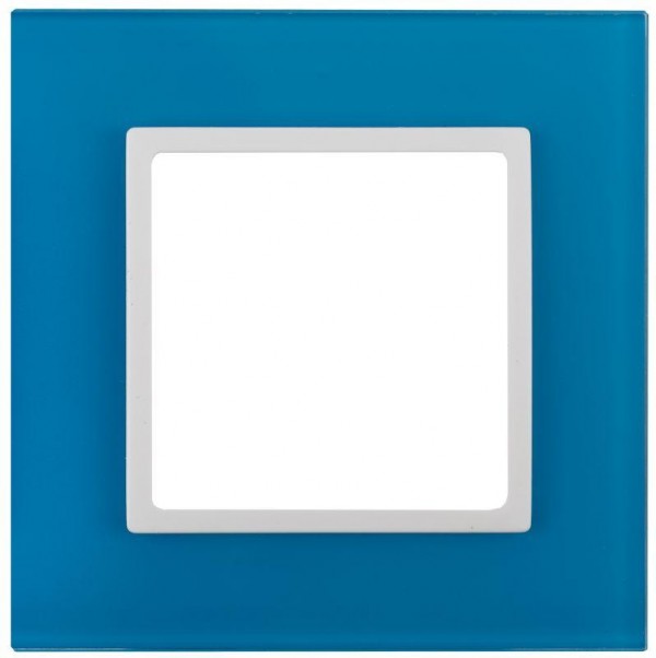 Рамка 1-м 14-5101-28 стекло Elegance голубой+бел. ЭРА Б0034482 