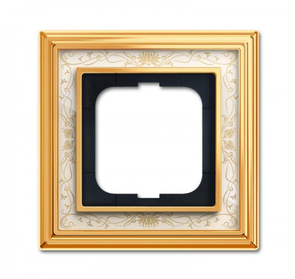  Рамка 1-м Династия Латунь полированная белая роспись ABB 2CKA001754A4570 