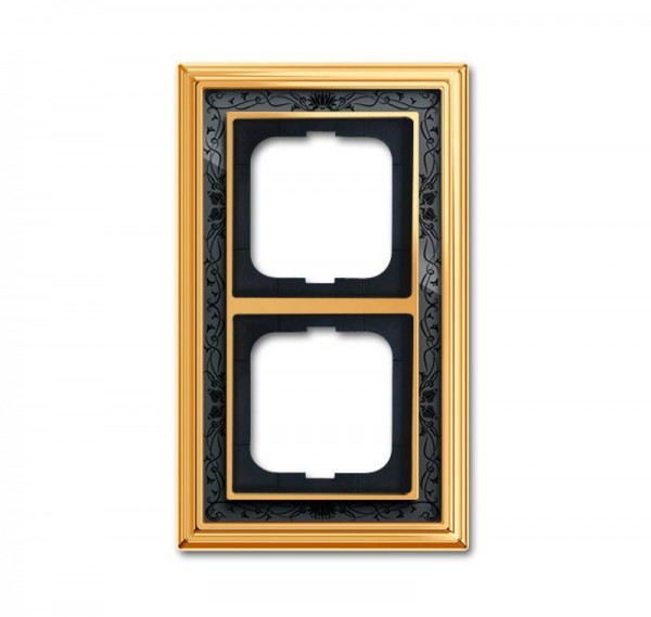  Рамка 2-м Династия Латунь полированная черная роспись ABB 2CKA001754A4576 