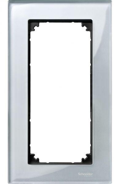  Рамка 2-м Merten стеклянная без перегородки бриллиант сер. SchE MTN4025-3260 