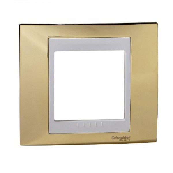  Рамка 1-м Unica золото бел. SchE MGU66.002.804 