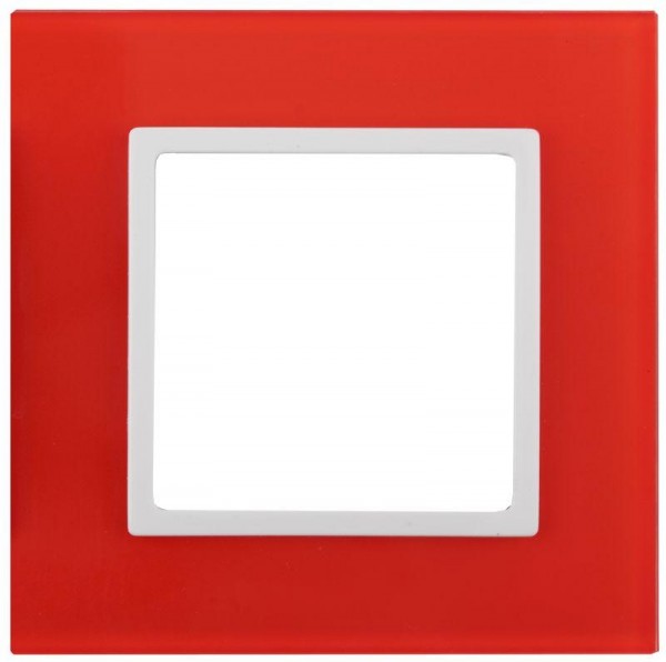  Рамка 1-м 14-5101-23 стекло Elegance красный+бел. ЭРА Б0034478 