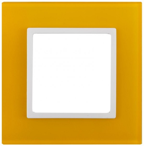  Рамка 1-м 14-5101-21 стекло Elegance желтый+бел. ЭРА Б0034476 