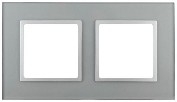  Рамка 2-м 14-5102-03 стекло Elegance алюминий+алюм ЭРА Б0034490 