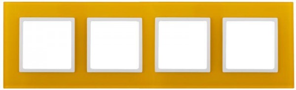  Рамка 4-м 14-5104-21 стекло Elegance желтый+бел. ЭРА Б0034530 