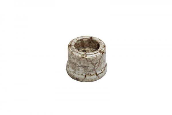  Розетка 1-м ОП ЛИЗЕТТА 16А с заземл. (в компл. с 1-м круглой рамкой Винтаж) IP20 керамика мрамор BIRONI B1-101-09 