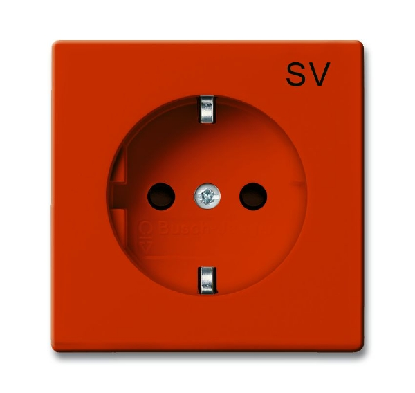  Розетка Schuko Basic 55 16А 250В с маркировкой "SV" оранж. ABB 2CKA002011A6153 