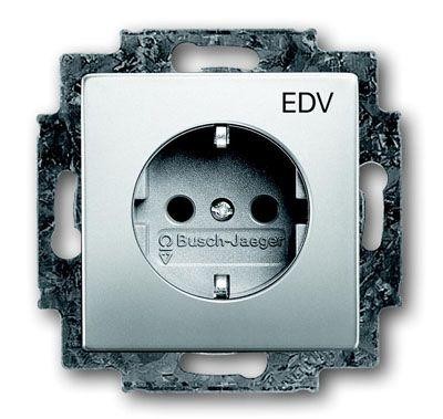  Механизм розетки 1-м защ. шторки с заземл. марки "EDV" pur/сталь ABB 2CKA002013A5277 