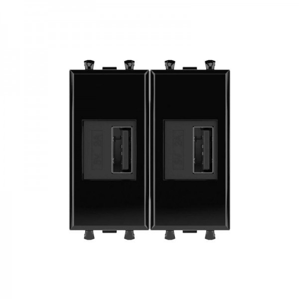  Устройство зарядное USB 2мод. 2.1А Avanti "Черный квадрат" DKC 4402542 