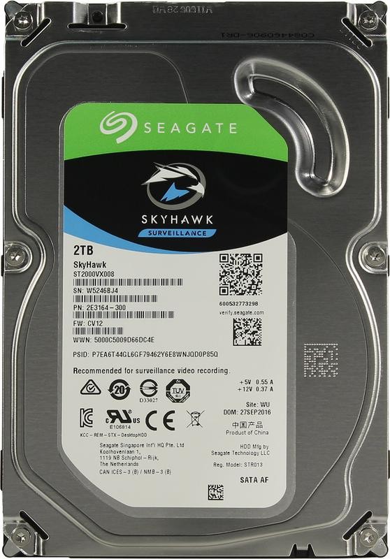  Диск жесткий (HDD) для видеонаблюдения HDD 2000 GB (2 TB) SATA-III SkyHawk (ST2000VX008) Seagate 255907 